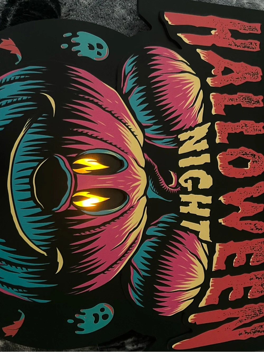2023 Disneyland Halloween Night Pumpkin Throw Pillow and Light Up Matching Decor